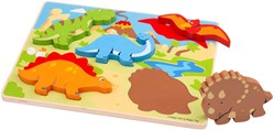 BigJigs Holzpuzzle Dinosaurier - Lernspielzeug 5 Teile