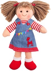 BigJigs Puppe Hattie - Stoffpuppe 25cm für Kinder