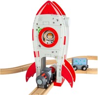 Bigjigs Holzrakete - Spielzeug Eisenbahn Zubehör Astronaut-2