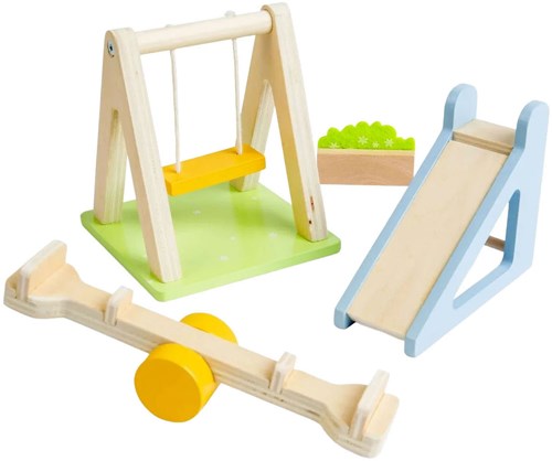 Bigjigs Holz Puppenhaus Gartenset - FSC Outdoor Spielzeug für Kinder