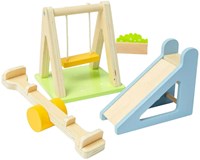 Bigjigs Holz Puppenhaus Gartenset - FSC Outdoor Spielzeug für Kinder-3
