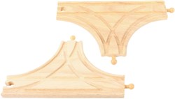BigJigs Holz Eisenbahn T-Kreuzung - Erweiterungsset für Holzeisenbahn