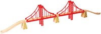 BigJigs Holz Eisenbahn Doppel-Hängebrücke rot - Spielzeug Brücke-2