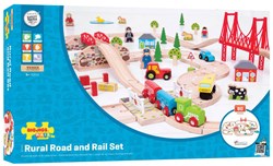 Bigjigs Ländliche Eisenbahn und Straße Set