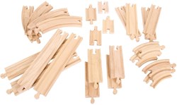 BigJigs Holz Eisenbahn Erweiterungsset Schienen und Kurven - 24-teilig