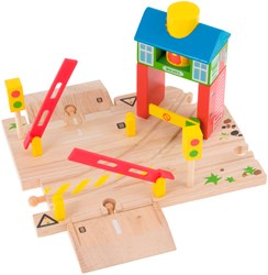 BigJigs Holz-Signalhaus für Eisenbahn - 3-teiliges Set