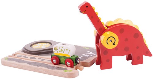 BigJigs Holz Dinosaurier Kran Spielzeug Eisenbahn Zubehör-2