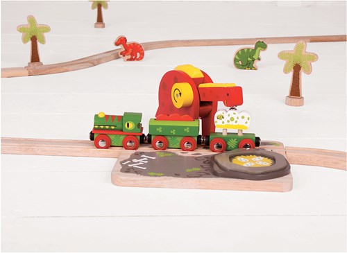 BigJigs Holz Dinosaurier Kran Spielzeug Eisenbahn Zubehör-3