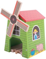 BigJigs Holzeisenbahn Windmühle - Zubehör für Eisenbahnspielzeug