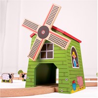 BigJigs Holzeisenbahn Windmühle - Zubehör für Eisenbahnspielzeug-2