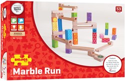 BigJigs Kugelbahn Holzspielzeug - bunte Bauset 53-teilig