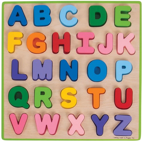 Bigjigs Holz Alphabet Puzzle - Lernspielzeug - 26 Teile