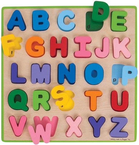 Bigjigs Holz Alphabet Puzzle - Lernspielzeug - 26 Teile-2