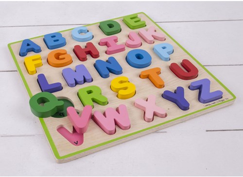 Bigjigs Holz Alphabet Puzzle - Lernspielzeug - 26 Teile-3