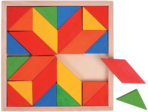 BigJigs Holz Mosaik Puzzle Tablett buntes Spielzeug