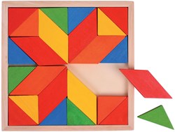 BigJigs Holz Mosaik Puzzle Tablett buntes Spielzeug