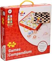 BigJigs Holz Spielekompendium klassisches Brettspiel Reisespiel