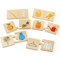 BigJigs Lernspielzeug Holzpuzzle Dinge die zusammengehören Kinder