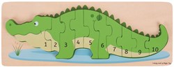 BigJigs Holz Krokodil Puzzle - Lernspielzeug Zahlen erkennen