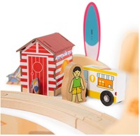 BigJigs Holz Eisenbahnset Küstenreinigungszug umweltfreundliches Spielzeug-2