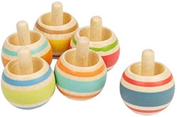BigJigs Holz Kreisel Spielzeug klassisch bunt