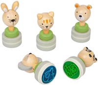 BigJigs Holzspielzeug Stempel - Tiere - 20 Stück - kreativ