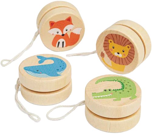 BigJigs Holzjojo wilde Tiere Spielzeug bunt