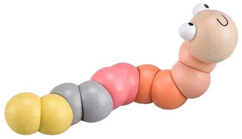 BigJigs Holzspielzeug Wurm Pastell - Lernspielzeug für Babys-2