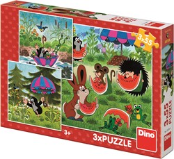 Dino 3 Puzzles - Little Mole and the Umbrella - 55 Teile