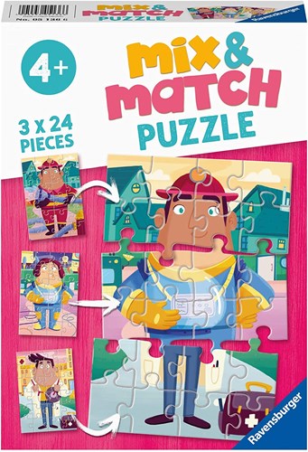 Ravensburger Kinderpuzzle Berufe Mix & Match - 3 x 24 Teile