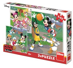Dino Puzzle Mickey Mouse 3-in-1 Karton Kinderpuzzle 55 Teile
