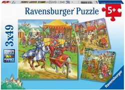Ravensburger Kinderpuzzle Ritterturnier Mittelalter 3x49 Teile