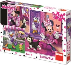 Dino Puzzle-Set Minnie Mouse - 3-in-1 Karton Spielzeug Puzzles