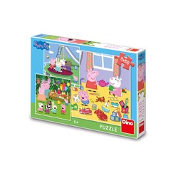 Dino Peppa Pig Puzzle Spielzeug - 3x55 Teile Urlaubsthema