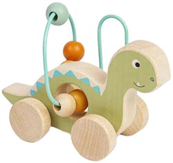 BigJigs Holz Schiebespielzeug Diplodocus mit Perlenrahmen - Lernspielzeug