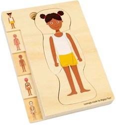 BigJigs Holz Anatomie Puzzle Mädchen Lernspielzeug 26 Teile