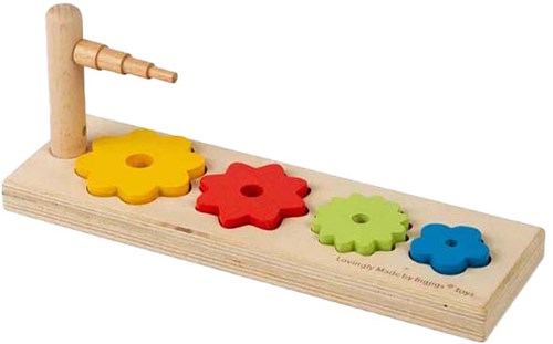 BigJigs Holz Blumen Sortierspielzeug - Montessori Lernspielzeug