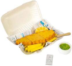 BigJigs Holzspielzeug Fish and Chips Spielset für Kinder