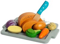 BigJigs Holzspielzeug Roast Dinner Set - kreatives Rollenspiel