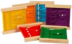 BigJigs Holz Verschluss- und Knopfrähmen - Montessori Spielzeug