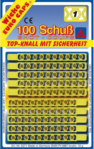 Wicke Spielzeug Knallstreifen 10x100 Schuss auf Karte - Nachfüllpack