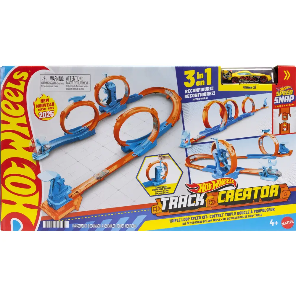 Hot Wheels Rennbahn Triple Loop Speed Kit - Track Creator Set