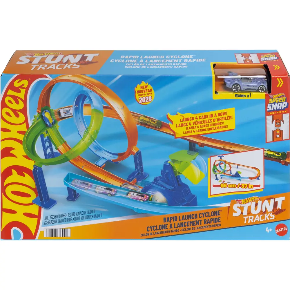 Hot Wheels Stuntbahn Spielzeug Rapid Launch Crash Set mit Auto