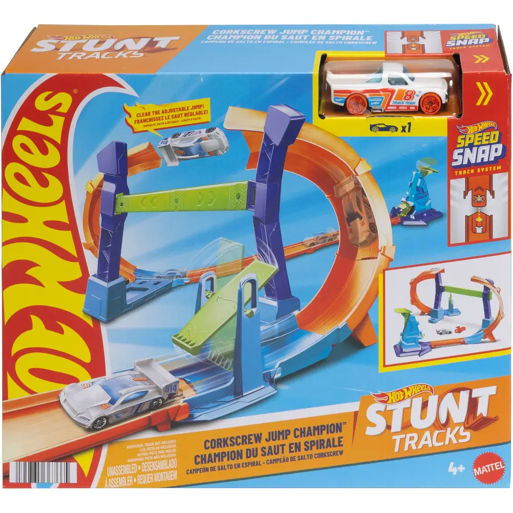 Hot Wheels Rennbahn Stuntset - Corkscrew Jump - Spielzeugauto