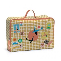 Djeco Koffer Graphic - wasserdichter Kinderkoffer mit Griff