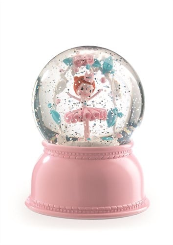 Djeco Nachtlicht Ballerina - Schneekugel Glitzerlampe für Kinder