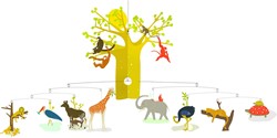 Djeco Baby Mobile Afrikanische Savanne Tiere Kinderzimmer Dekoration