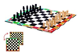 Djeco klassisches Spiel Schach und Dame - FSC Holz Brettspiel