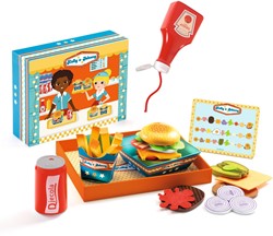 Djeco Küchenspielzeug Kelly & Johnny - Holz Hamburger Set