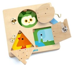 Djeco Holz Babyspielzeug LockBasic - Motorikspielzeug FSC